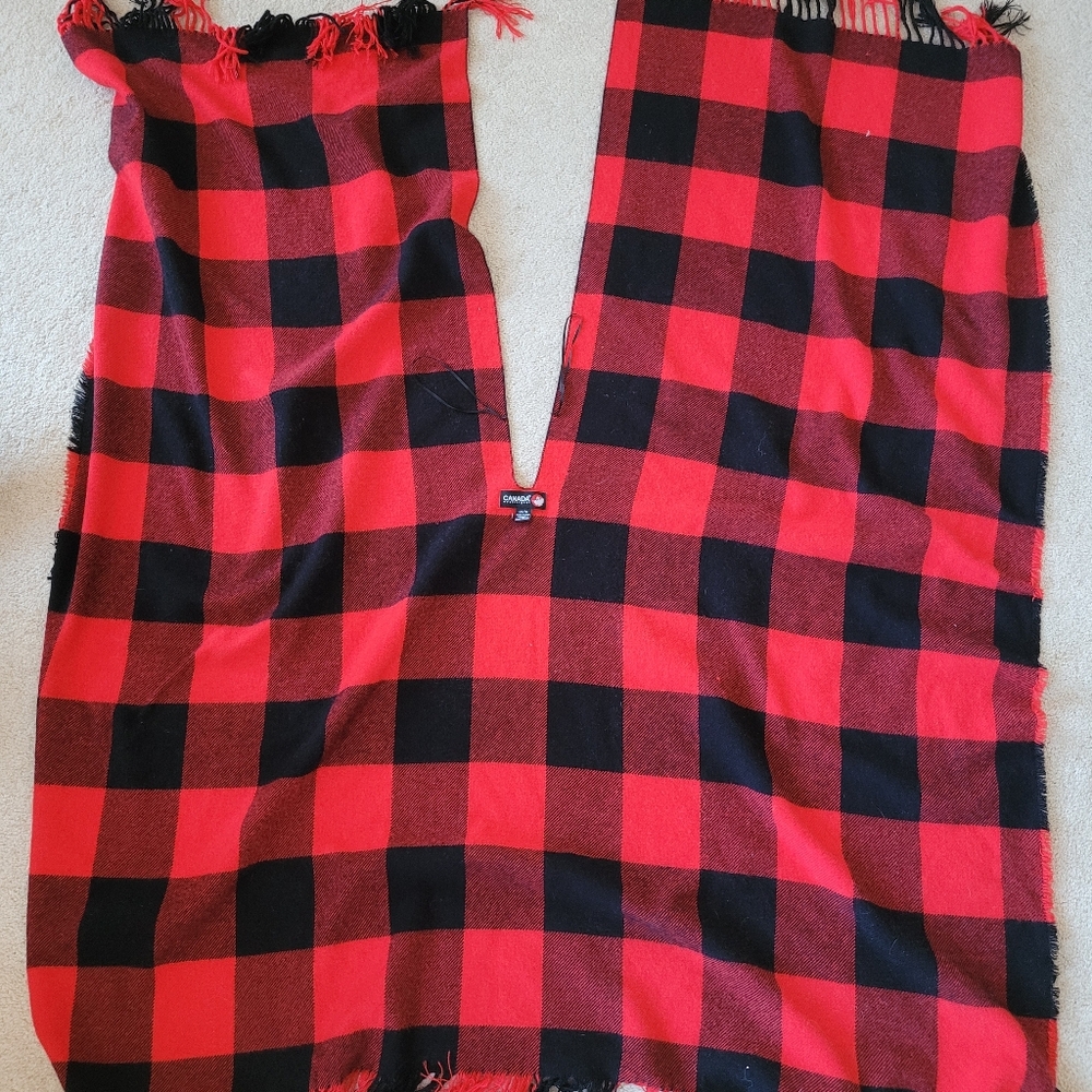 Red and Black Checkered Shawl by Canada Weathergear